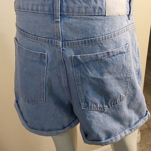 ZARA NWT CUFF RIPPED  HIGH RISE DENIM SIZE 8 - Picture 8 of 9